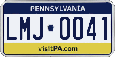PA license plate LMJ0041
