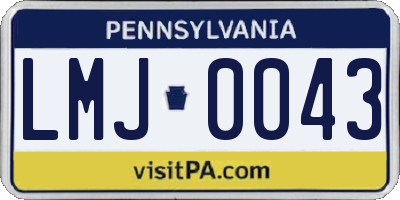PA license plate LMJ0043