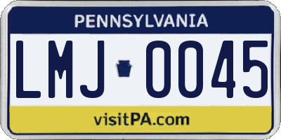 PA license plate LMJ0045