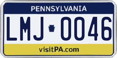 PA license plate LMJ0046