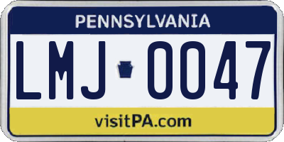 PA license plate LMJ0047