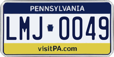 PA license plate LMJ0049