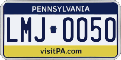 PA license plate LMJ0050