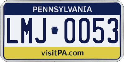 PA license plate LMJ0053