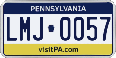 PA license plate LMJ0057