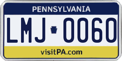 PA license plate LMJ0060
