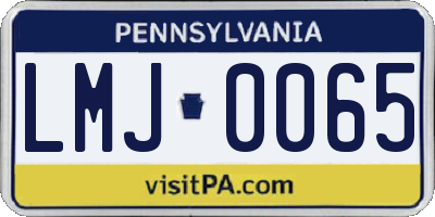 PA license plate LMJ0065