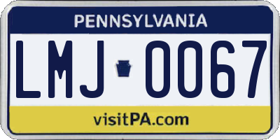 PA license plate LMJ0067