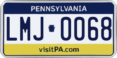 PA license plate LMJ0068