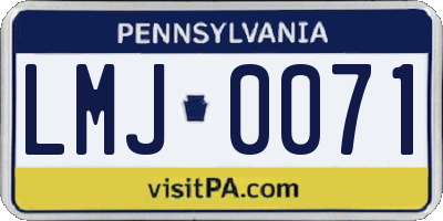 PA license plate LMJ0071