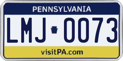 PA license plate LMJ0073