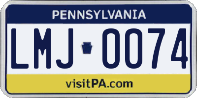 PA license plate LMJ0074