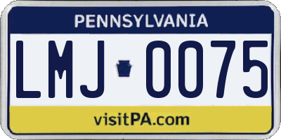 PA license plate LMJ0075