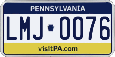 PA license plate LMJ0076