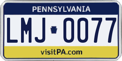 PA license plate LMJ0077
