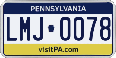 PA license plate LMJ0078