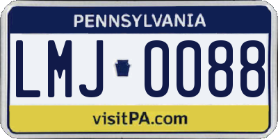 PA license plate LMJ0088