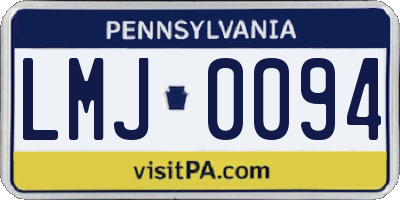 PA license plate LMJ0094