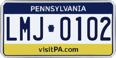 PA license plate LMJ0102