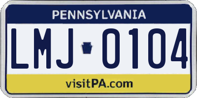 PA license plate LMJ0104