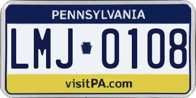 PA license plate LMJ0108