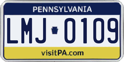 PA license plate LMJ0109