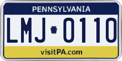 PA license plate LMJ0110