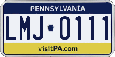 PA license plate LMJ0111