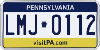 PA license plate LMJ0112