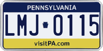 PA license plate LMJ0115
