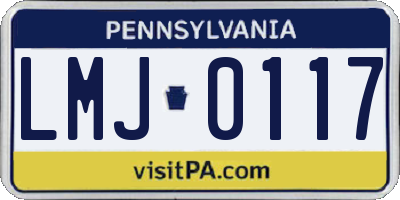 PA license plate LMJ0117