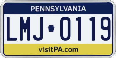 PA license plate LMJ0119