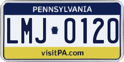 PA license plate LMJ0120