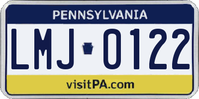 PA license plate LMJ0122