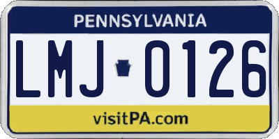PA license plate LMJ0126