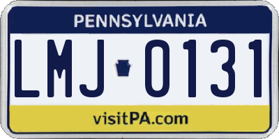 PA license plate LMJ0131