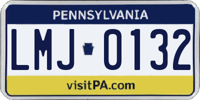 PA license plate LMJ0132
