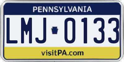 PA license plate LMJ0133