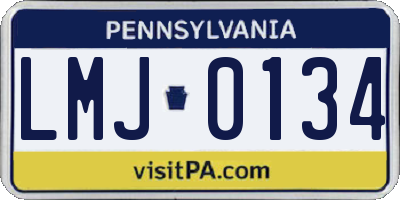 PA license plate LMJ0134
