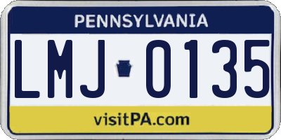 PA license plate LMJ0135