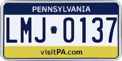 PA license plate LMJ0137