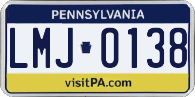 PA license plate LMJ0138