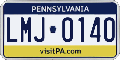 PA license plate LMJ0140