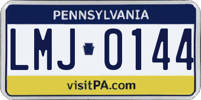 PA license plate LMJ0144