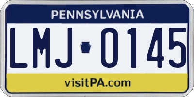 PA license plate LMJ0145