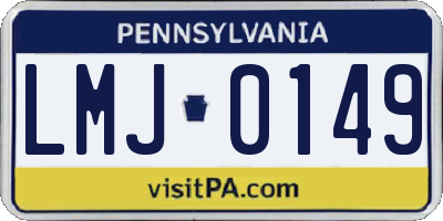PA license plate LMJ0149