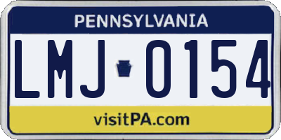 PA license plate LMJ0154