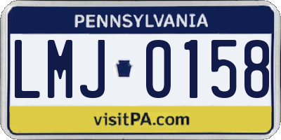 PA license plate LMJ0158