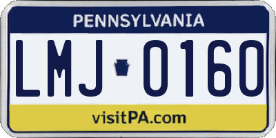 PA license plate LMJ0160