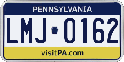 PA license plate LMJ0162
